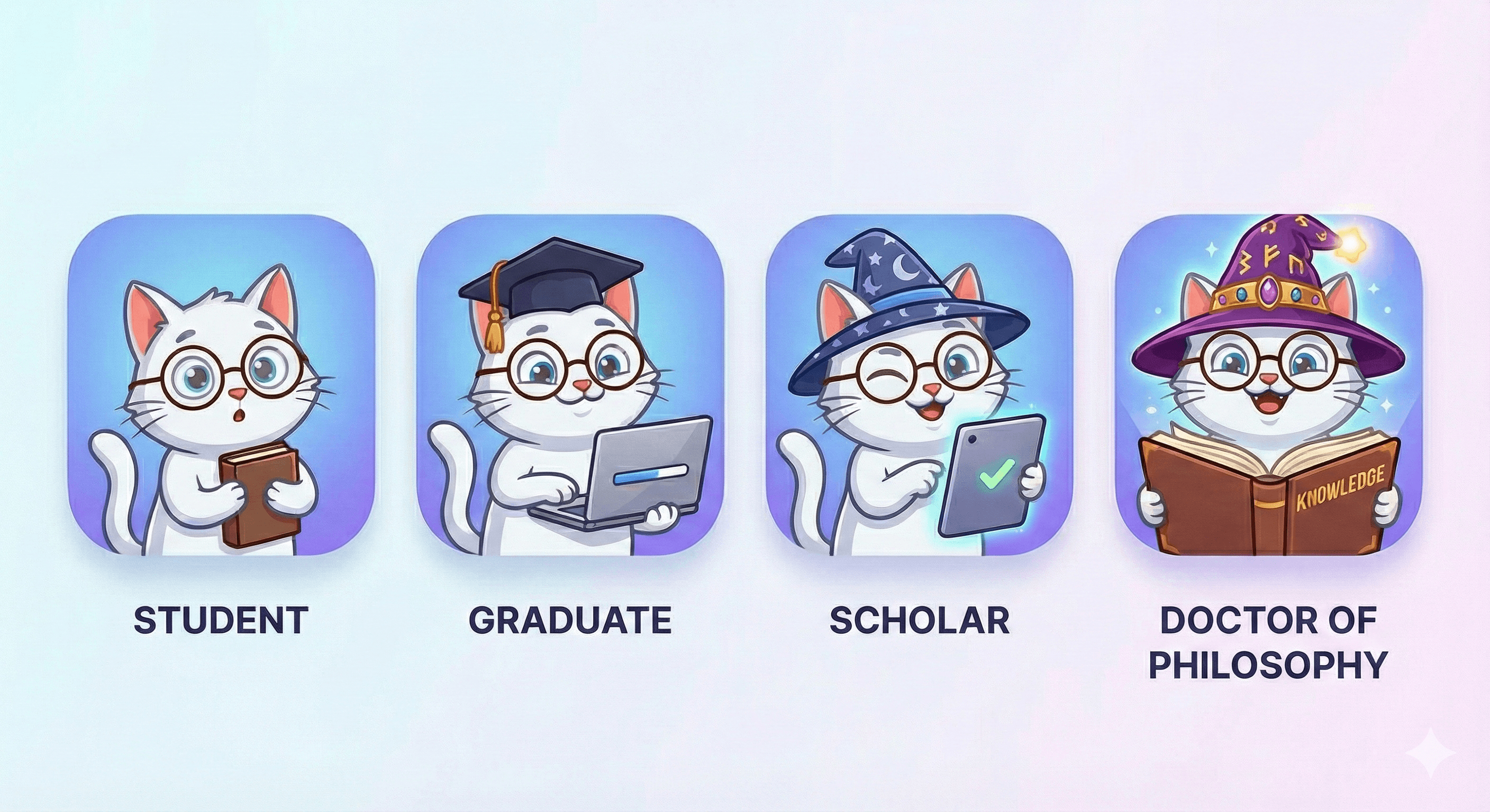 Cognicat hero illustration showing a curious cat guiding learners through their journey
